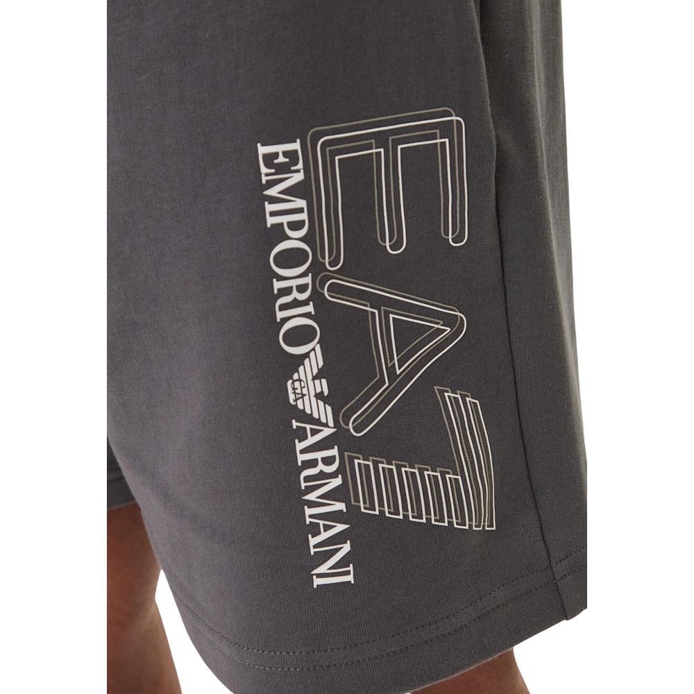 EA7 Emporio Armani Gray Cotton Bermuda Shorts