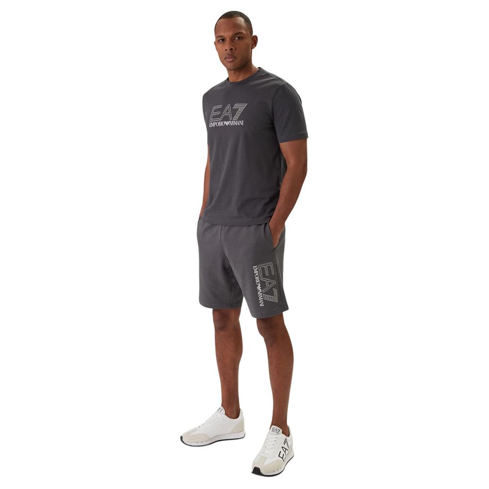 EA7 Emporio Armani Gray Cotton Bermuda Shorts