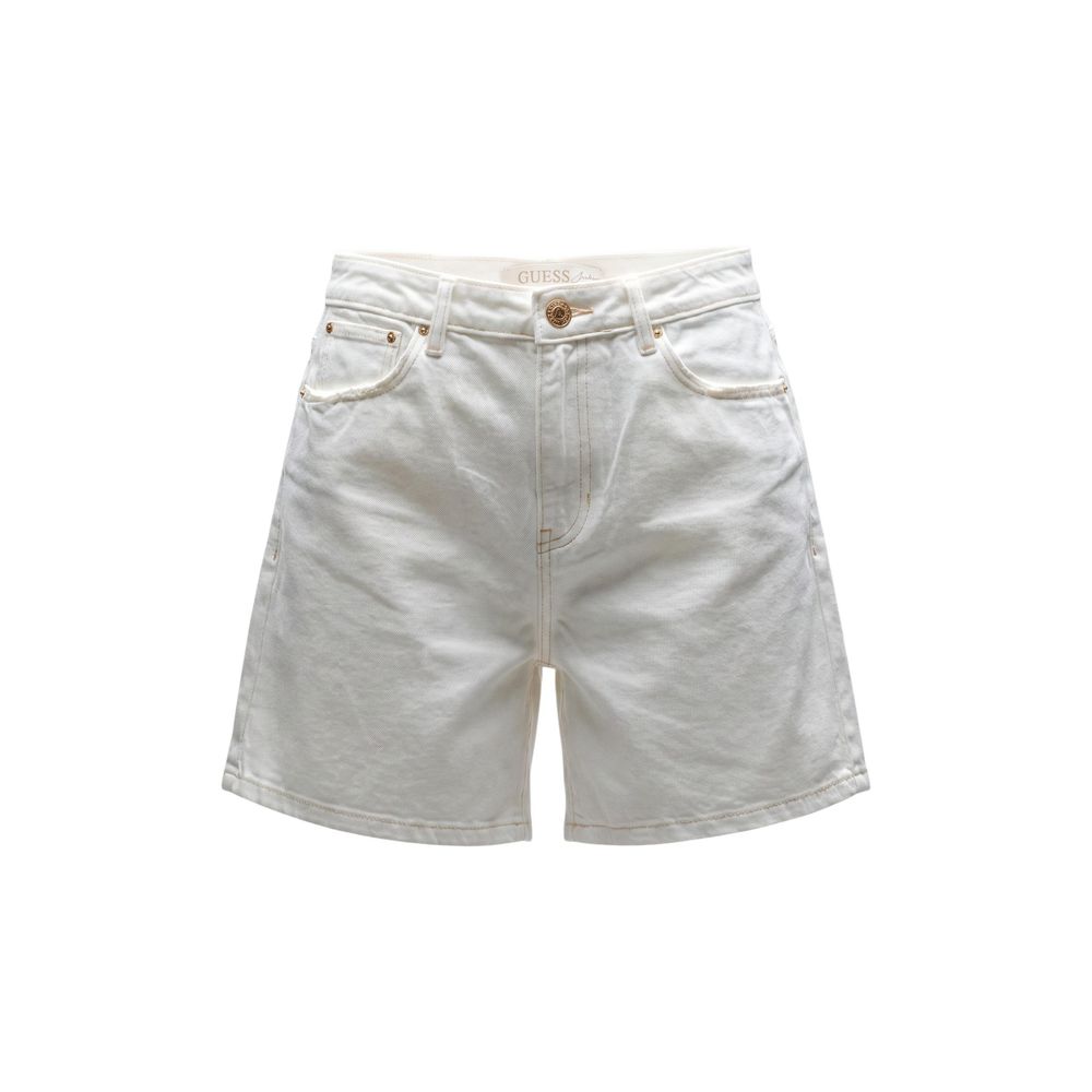 Guess Cream Cotton Short And Mini Shorts