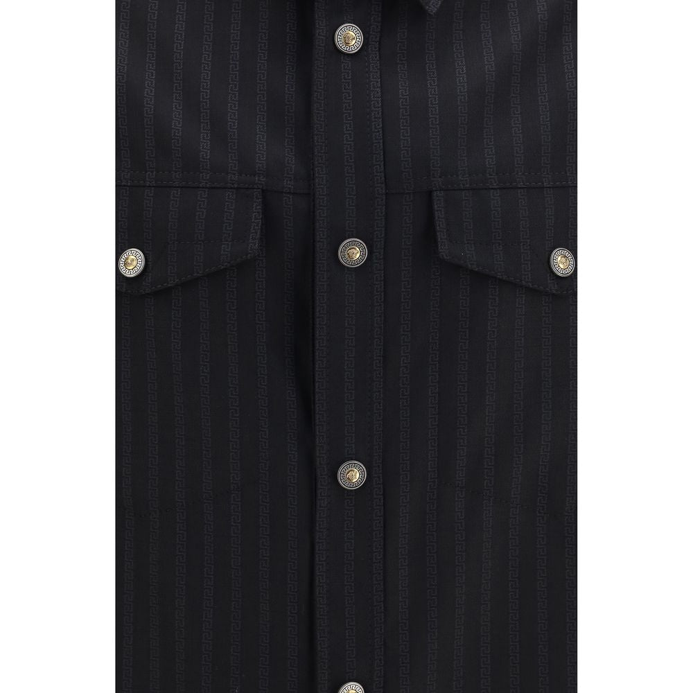 Versace Black Wool Oves Aries Shirt