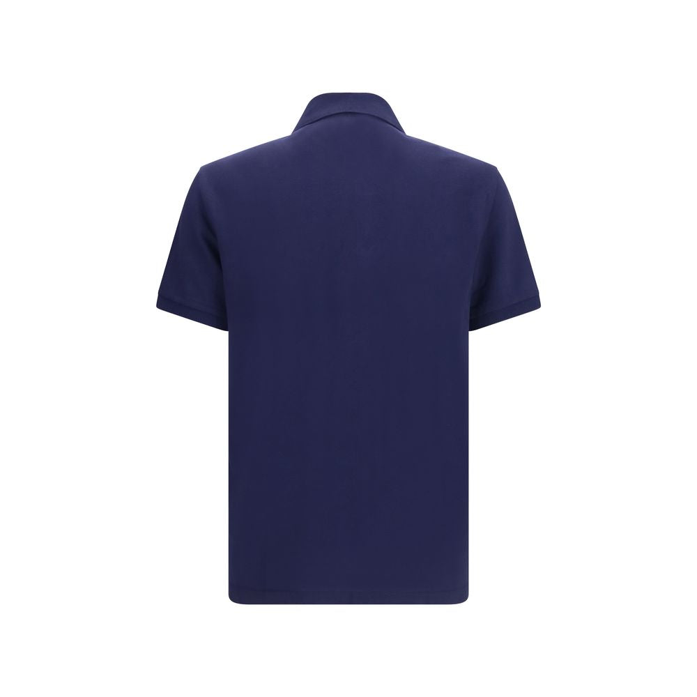 Versace Blue Cotton Polo Shirt