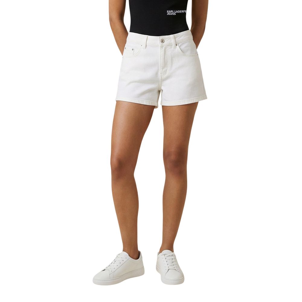 Karl Lagerfeld Cream Denim Shorts