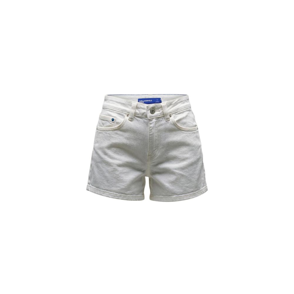 Karl Lagerfeld Cream Denim Shorts