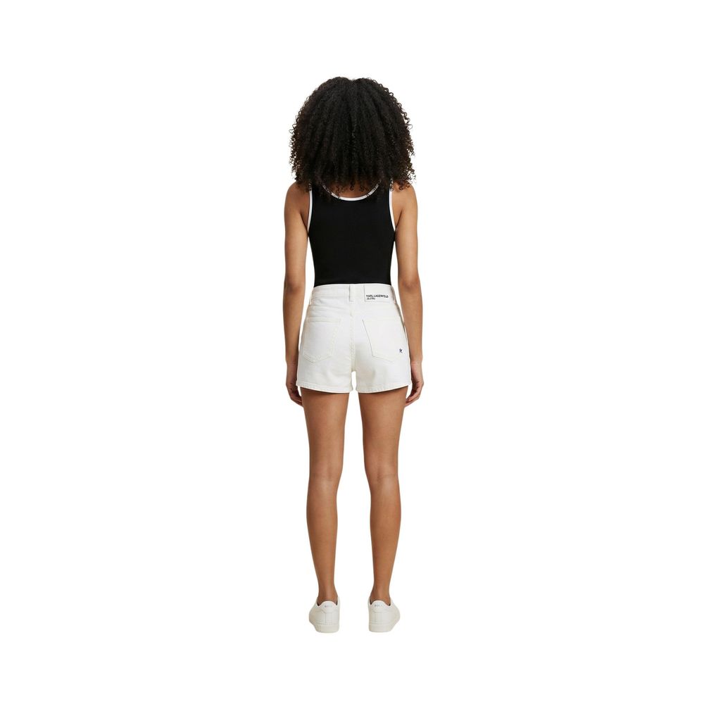 Karl Lagerfeld Cream Denim Shorts