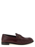 Saint Laurent Bordeaux Calfskin Slip-On Loafers