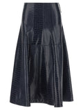 PINKO Blue Viscose Midi Skirt