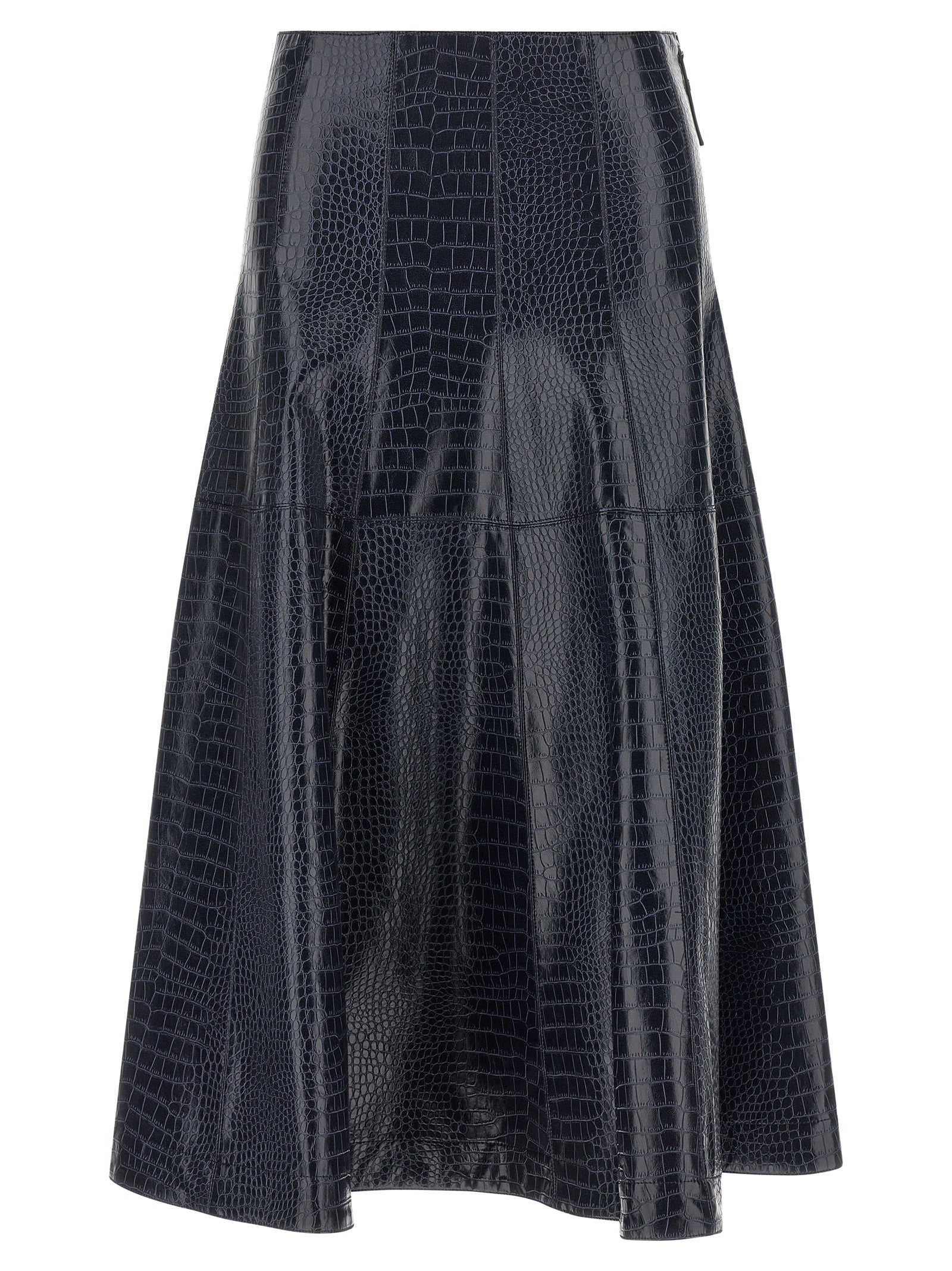 PINKO Blue Viscose Midi Skirt