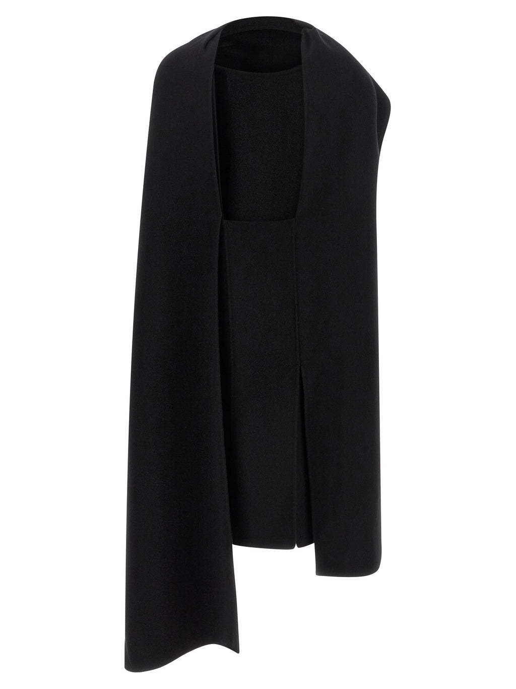 Khaite Black Virgin Wool Midi Dress