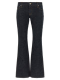 Khaite Blue Cotton Flared Jeans