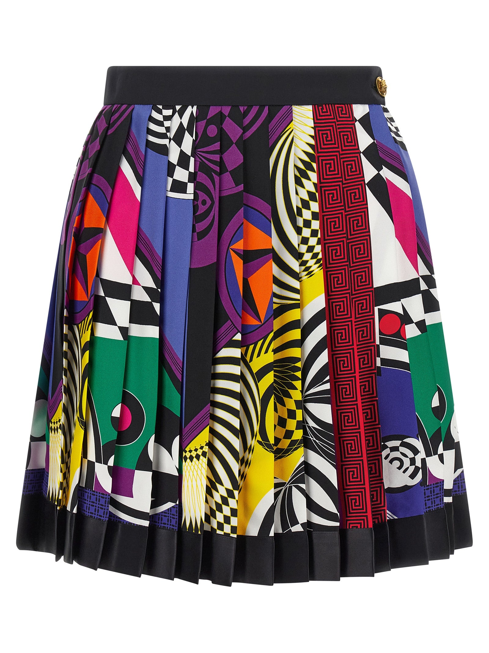 Versace Multicolor Silk Long Skirt