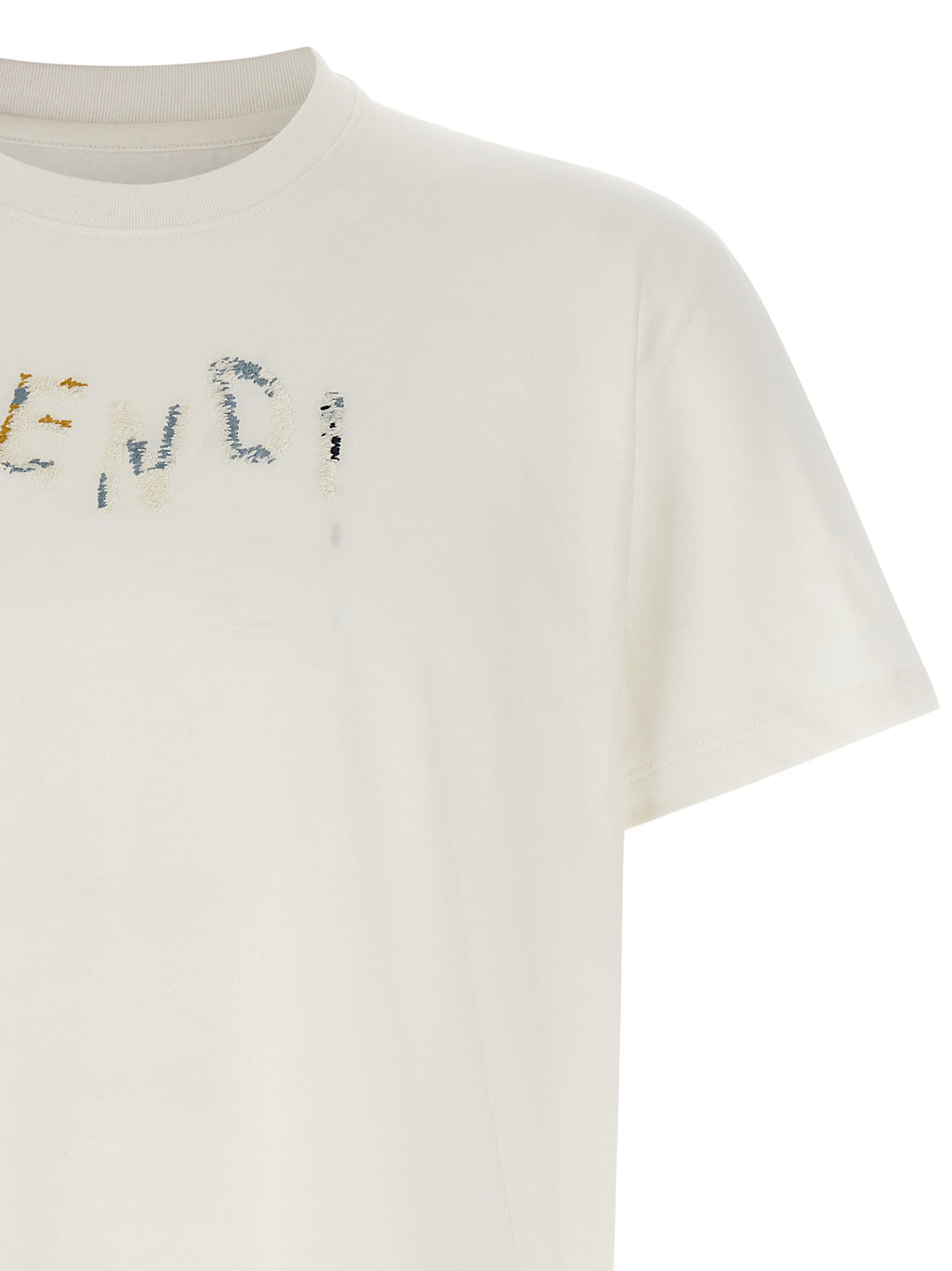 Fendi White Cotton T-Shirt