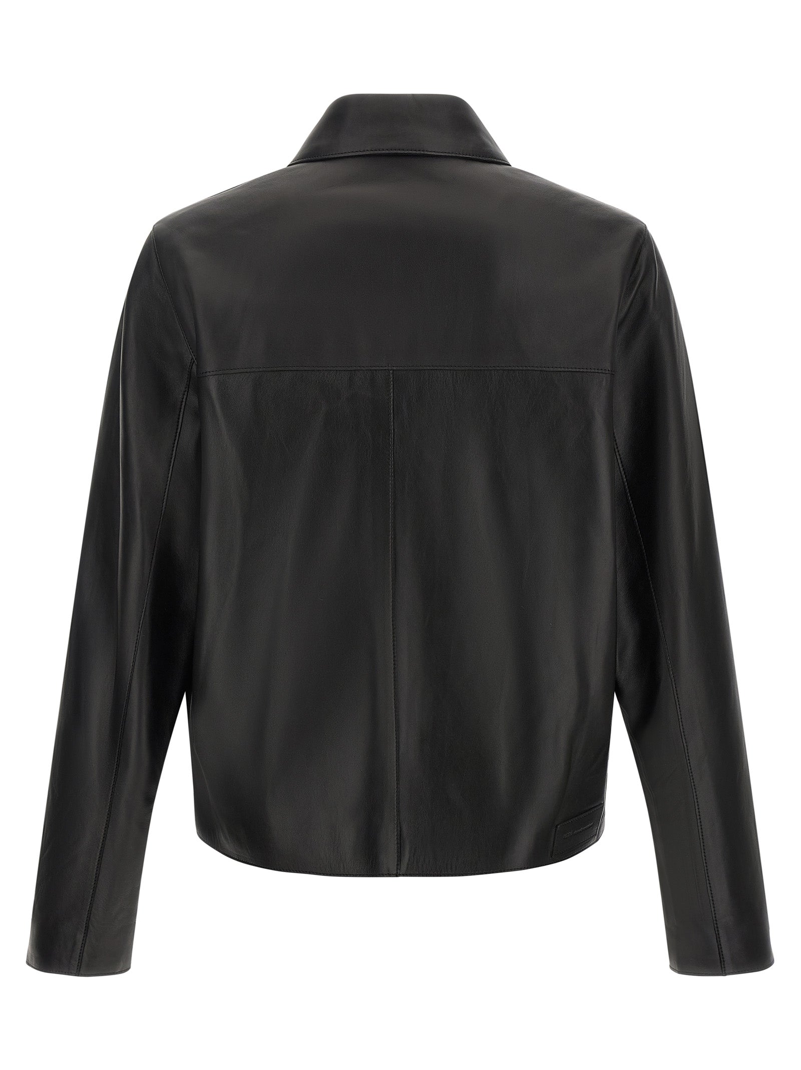 Ami Paris Black Lamb Leather Leather Jacket