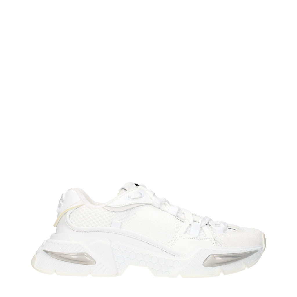 Dolce & Gabbana White Fabric Athletic Sneakers