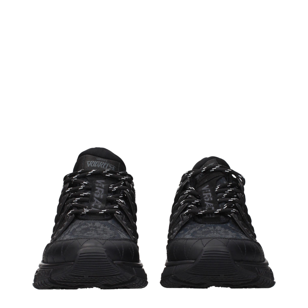 Versace Black Fabric Athletic Sneakers