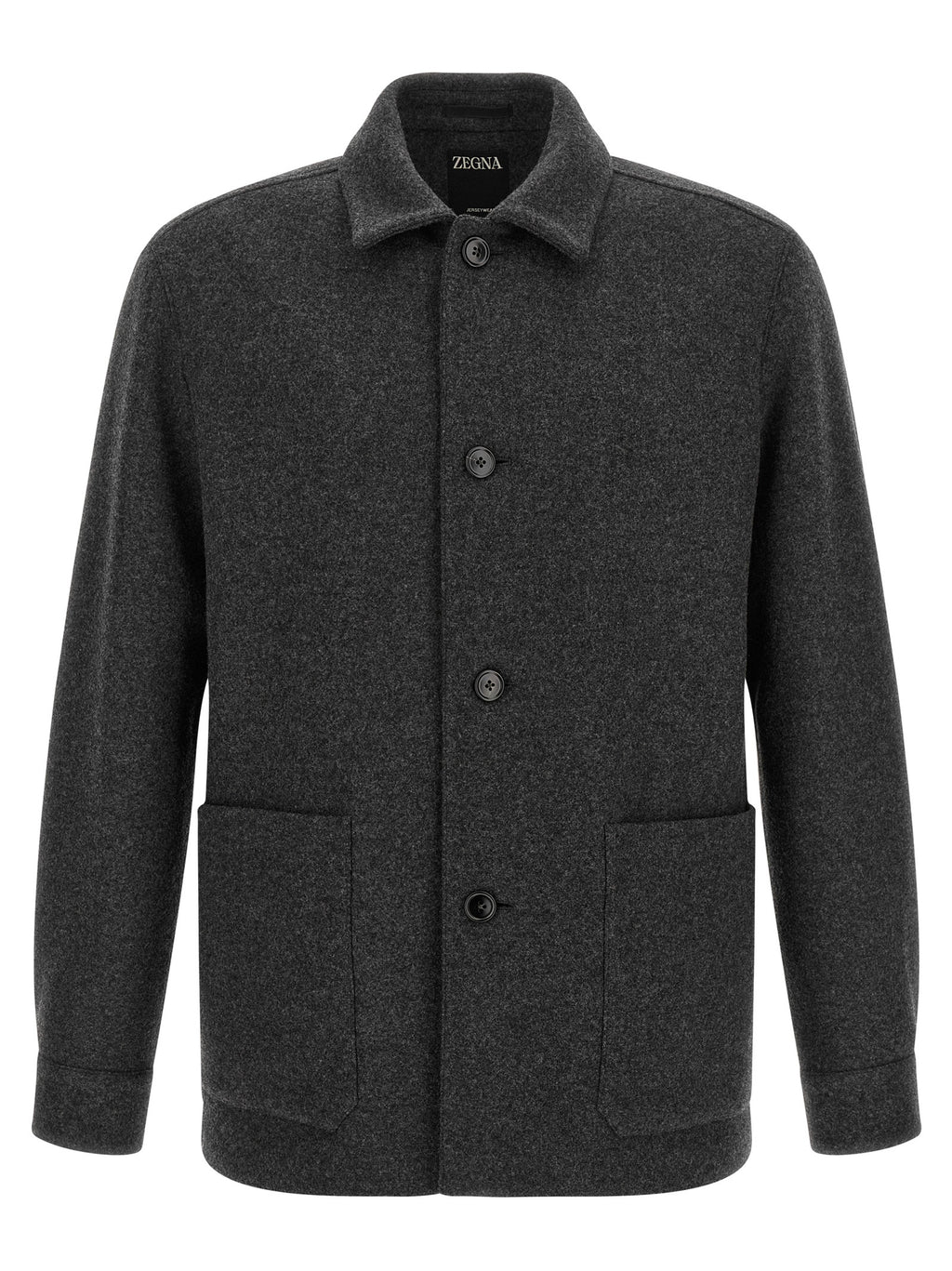 ZEGNA Gray Wool Blouse