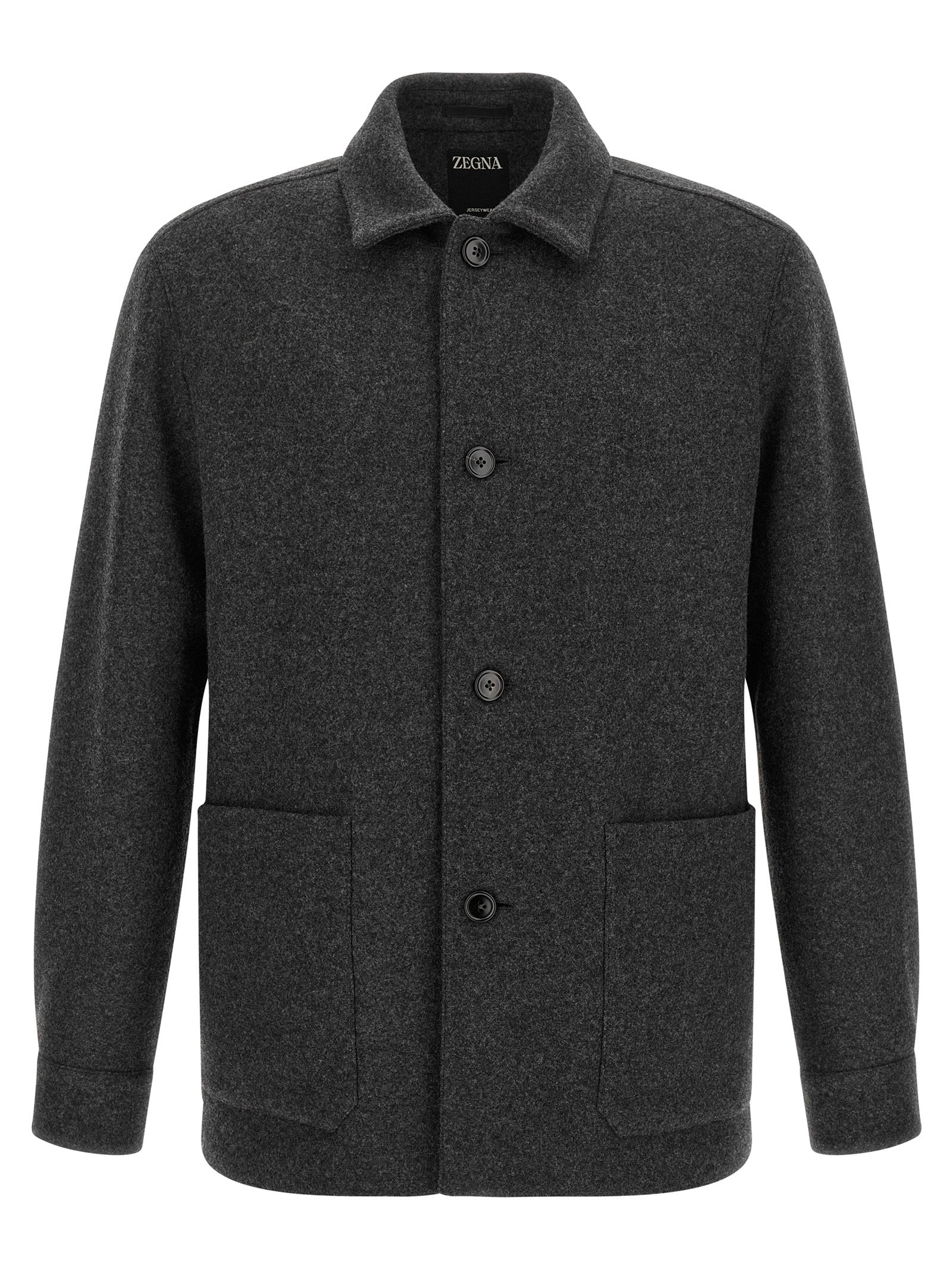 ZEGNA Gray Wool Blouse