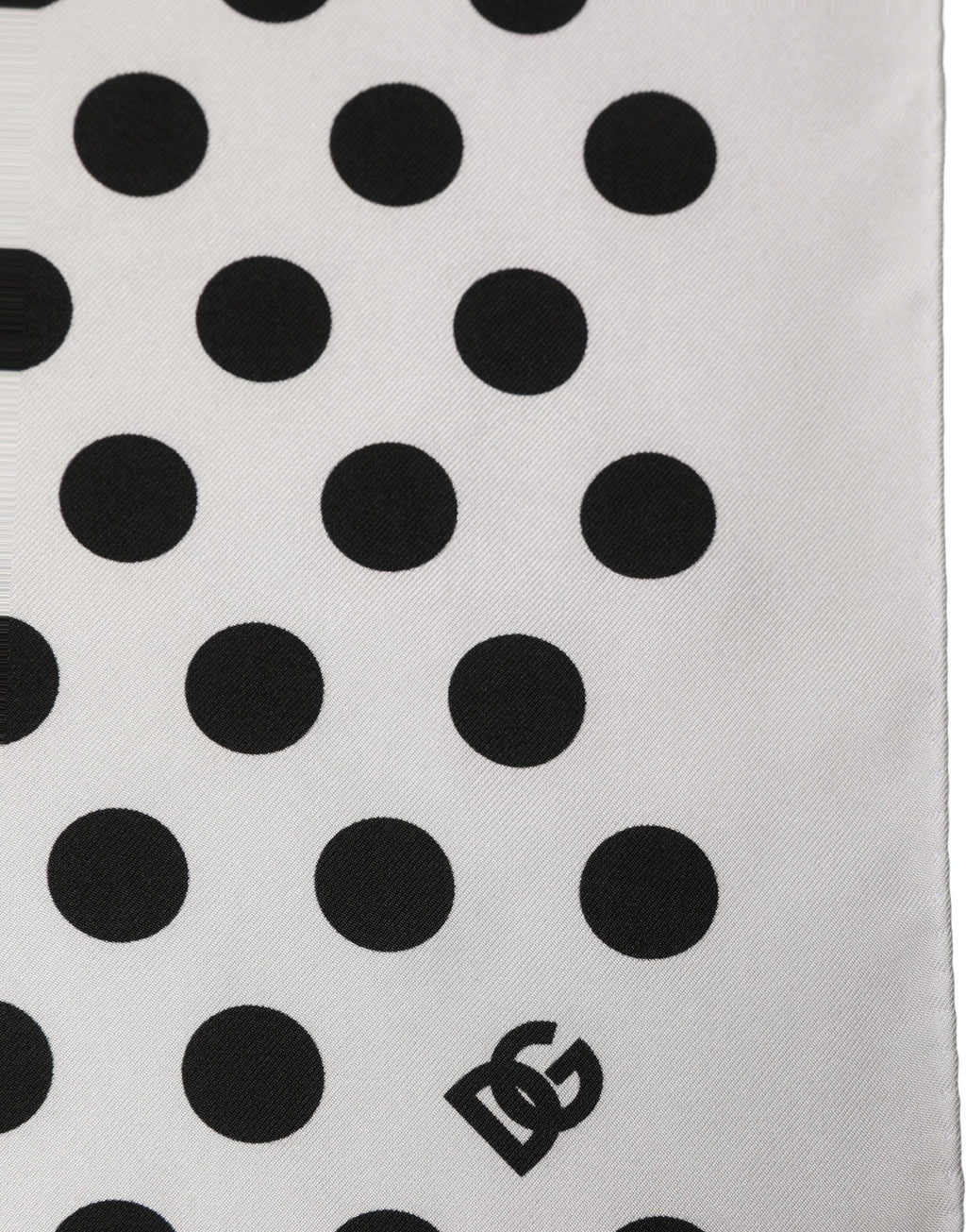 Dolce & Gabbana White Black Polka Dot Square Foulard Scarf
