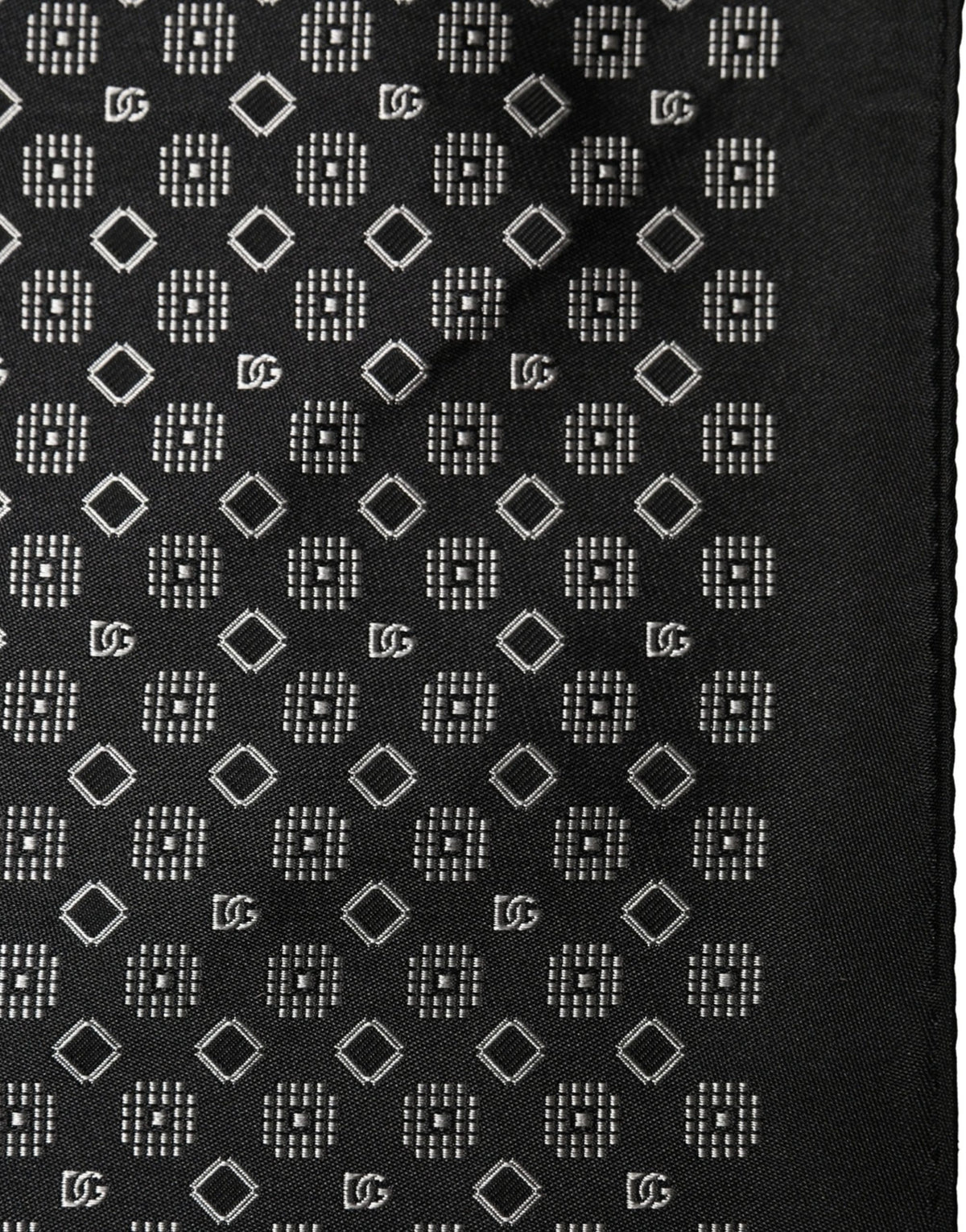 Dolce & Gabbana Black White Patterned Pocket Square Scarf