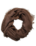 Dolce & Gabbana Brown Silk Wool Fringed Men Lace Stole Scarf