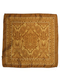 Dolce & Gabbana Brown Silk Damask Pocket Square Foulard Scarf