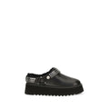 PINKO Black Calf Leather Bos Taurus Clogs