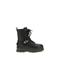 PINKO Black Calf Leather Bos Taurus Lace-Up Boots