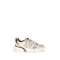 PINKO Beige Calf Leather Bos Taurus Chunky Sneakers