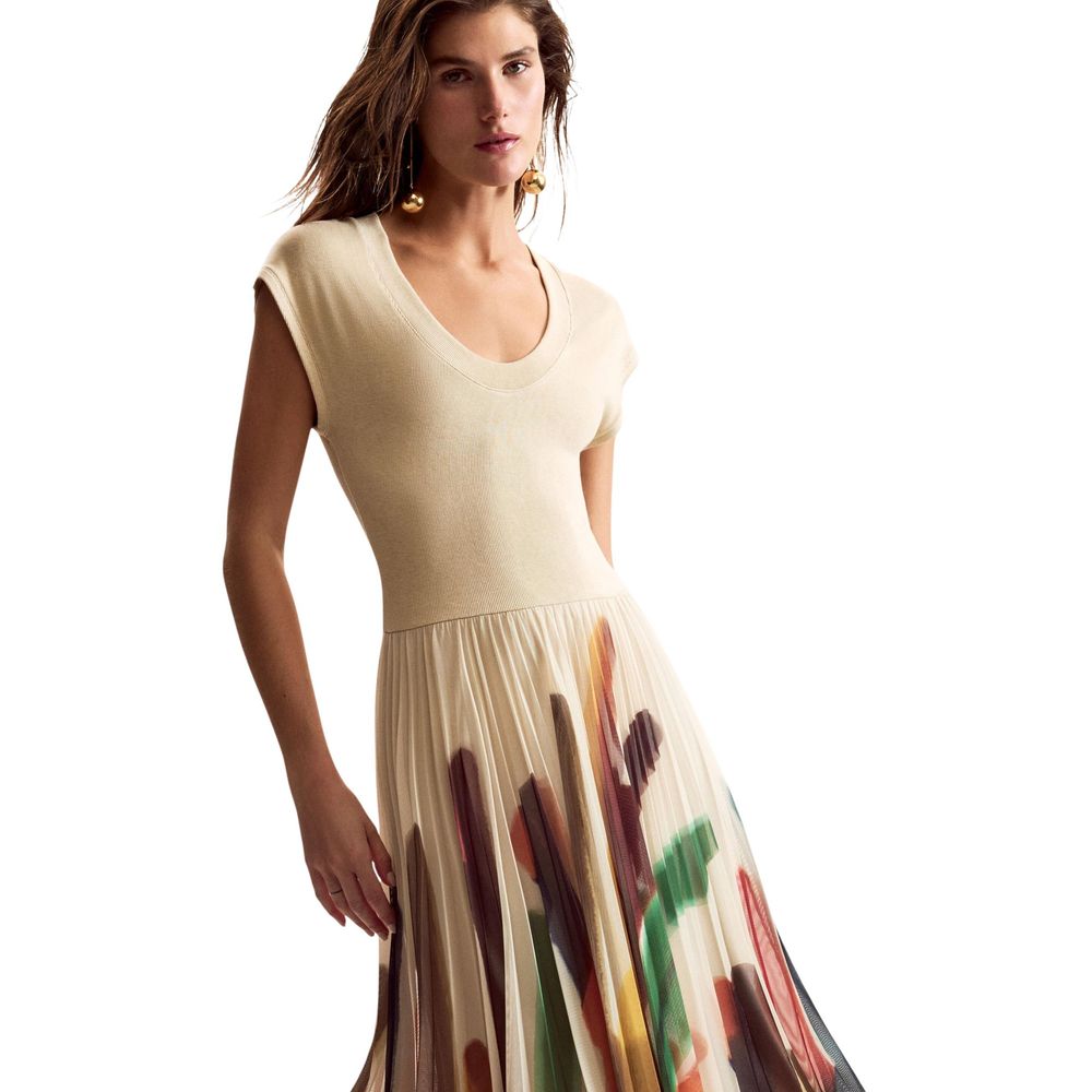 Desigual Beige Polyester Long Dress
