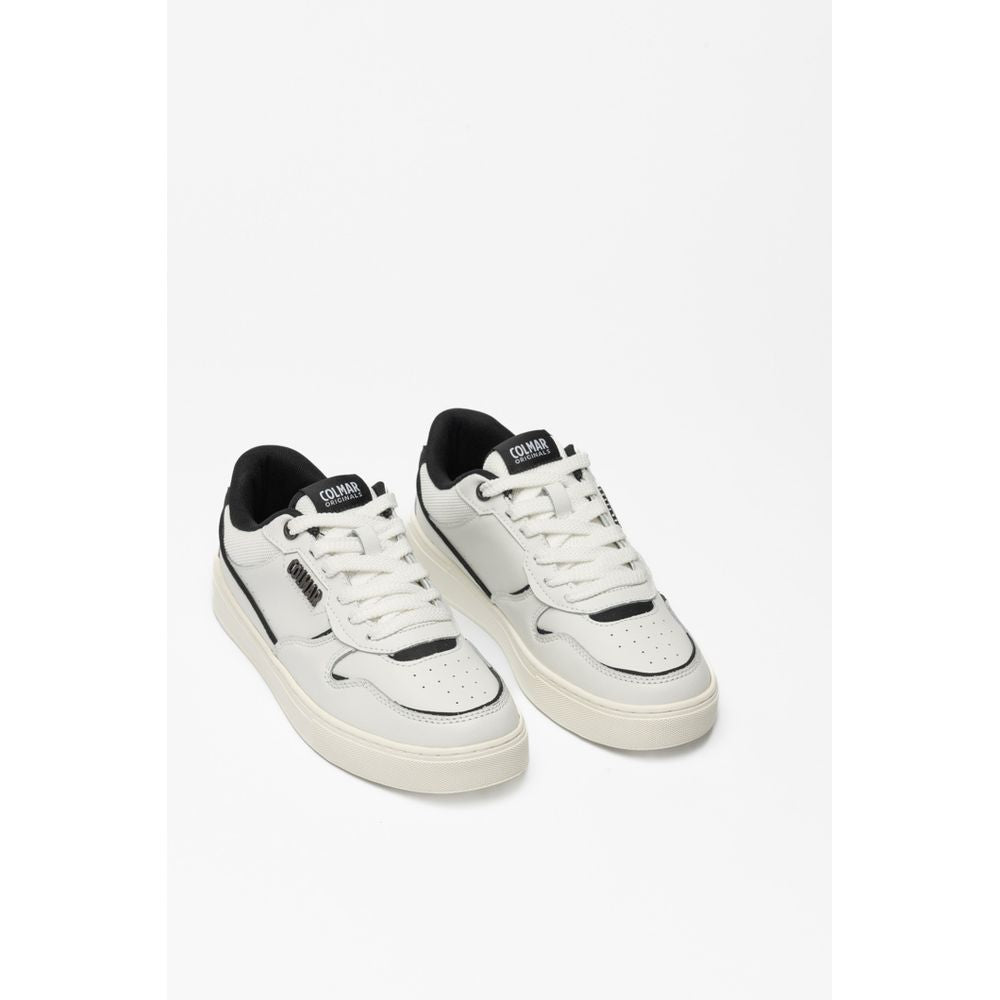 Colmar Black And White Leather Low Top Sneakers