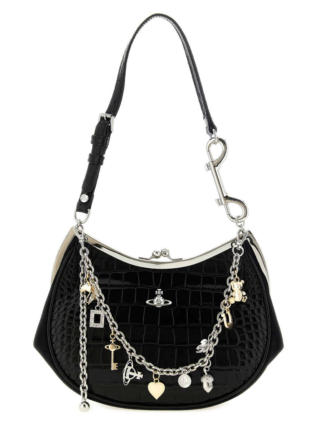 Vivienne Westwood Black Calfskin Shoulder Bag