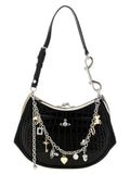 Vivienne Westwood Black Calfskin Shoulder Bag
