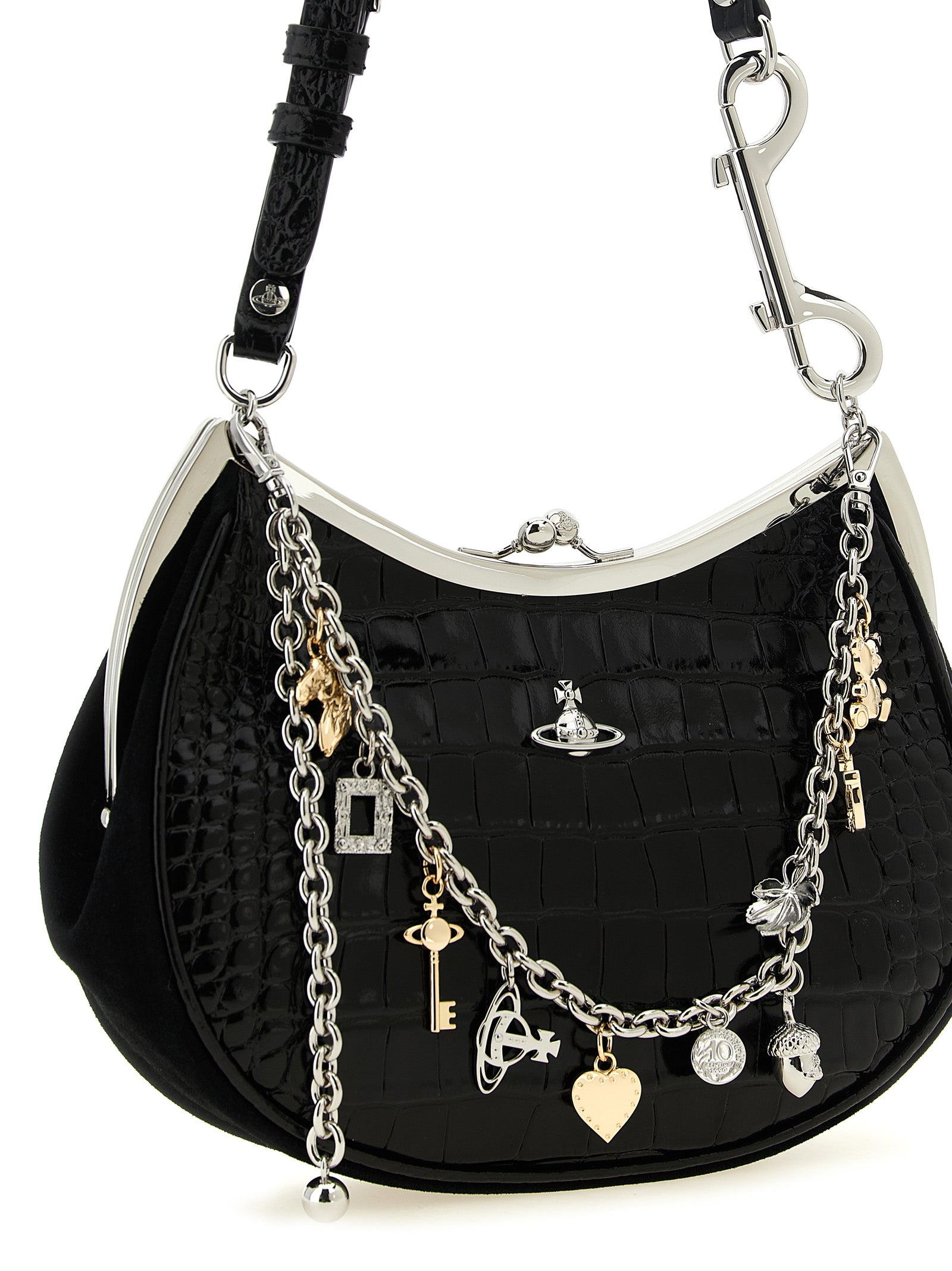 Vivienne Westwood Black Calfskin Shoulder Bag