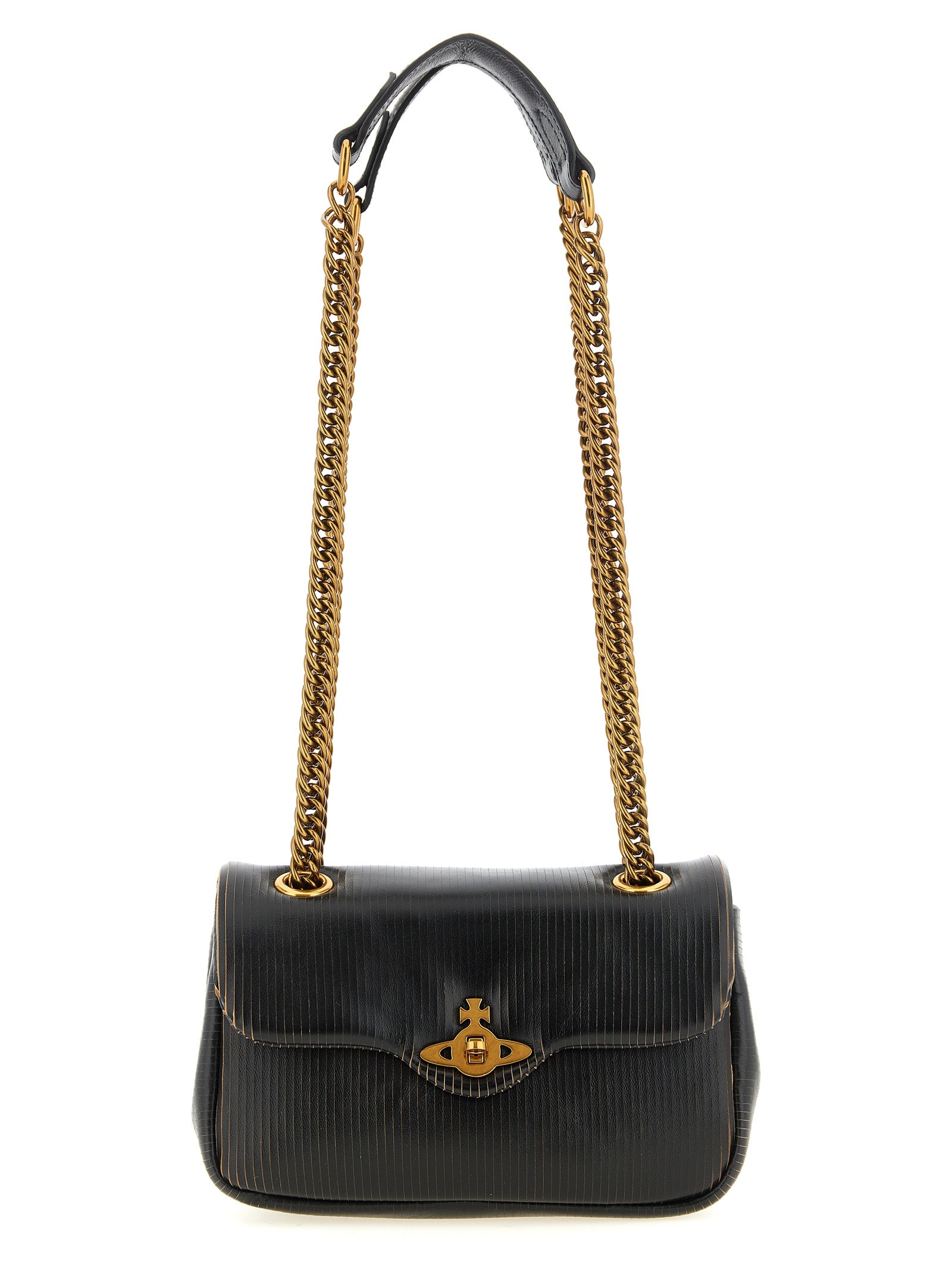 Vivienne Westwood Black Calfskin Shoulder Bag