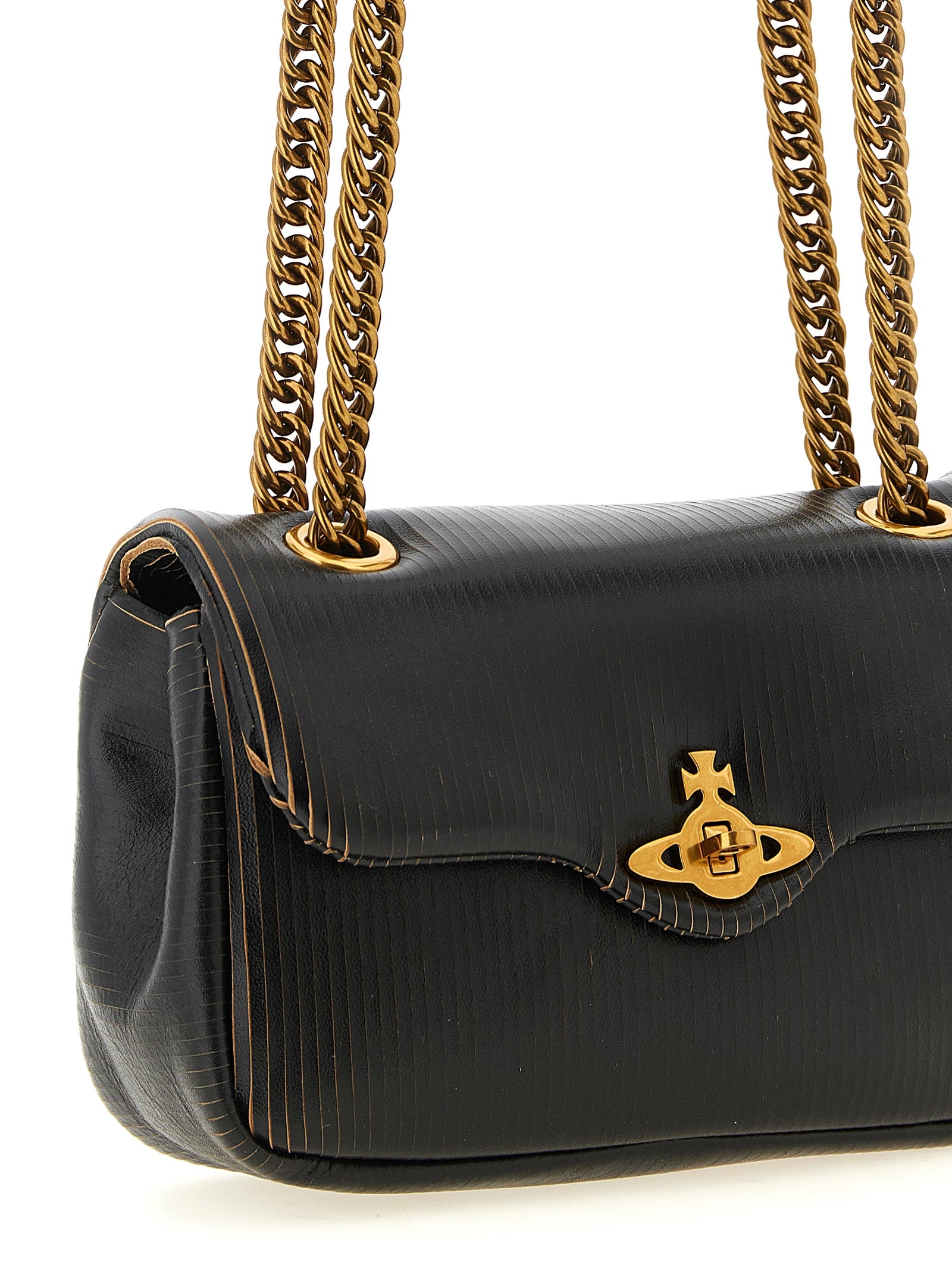 Vivienne Westwood Black Calfskin Shoulder Bag