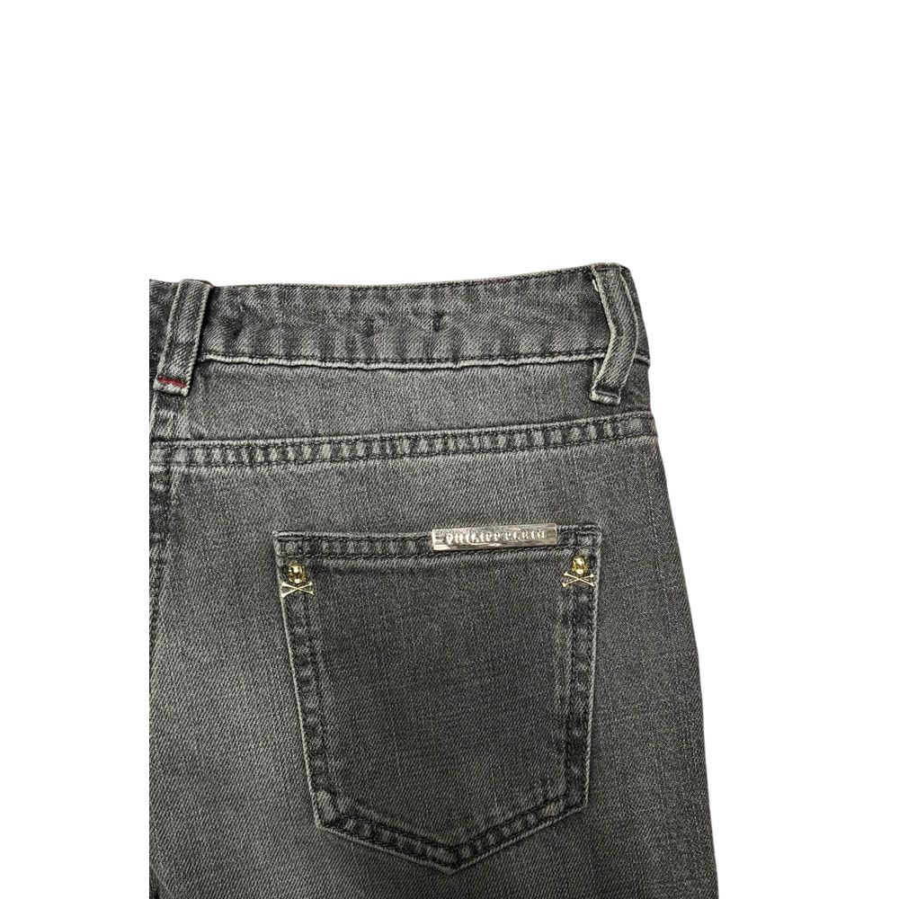 Philipp Plein Grey Cotton Women Jeans