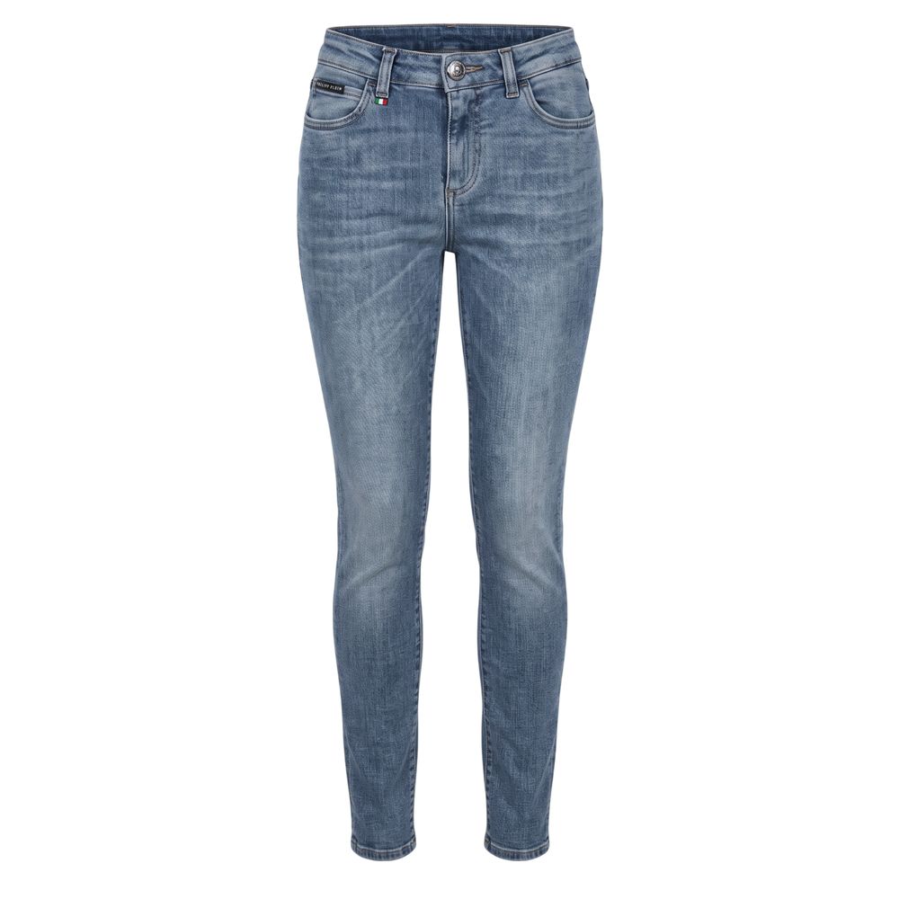 Philipp Plein Blue Cotton Women Jean