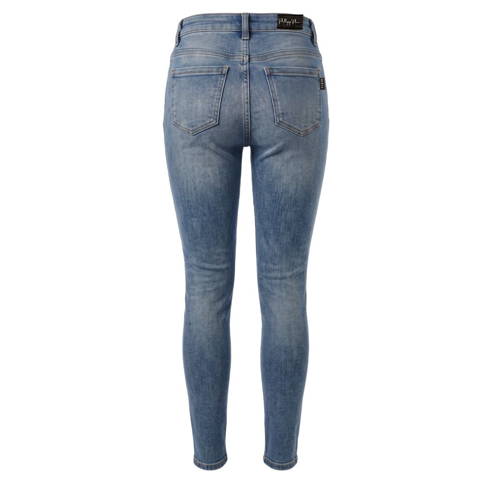 Philipp Plein Blue Cotton Women Jean