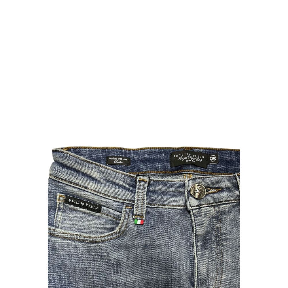Philipp Plein Blue Cotton Women Jean