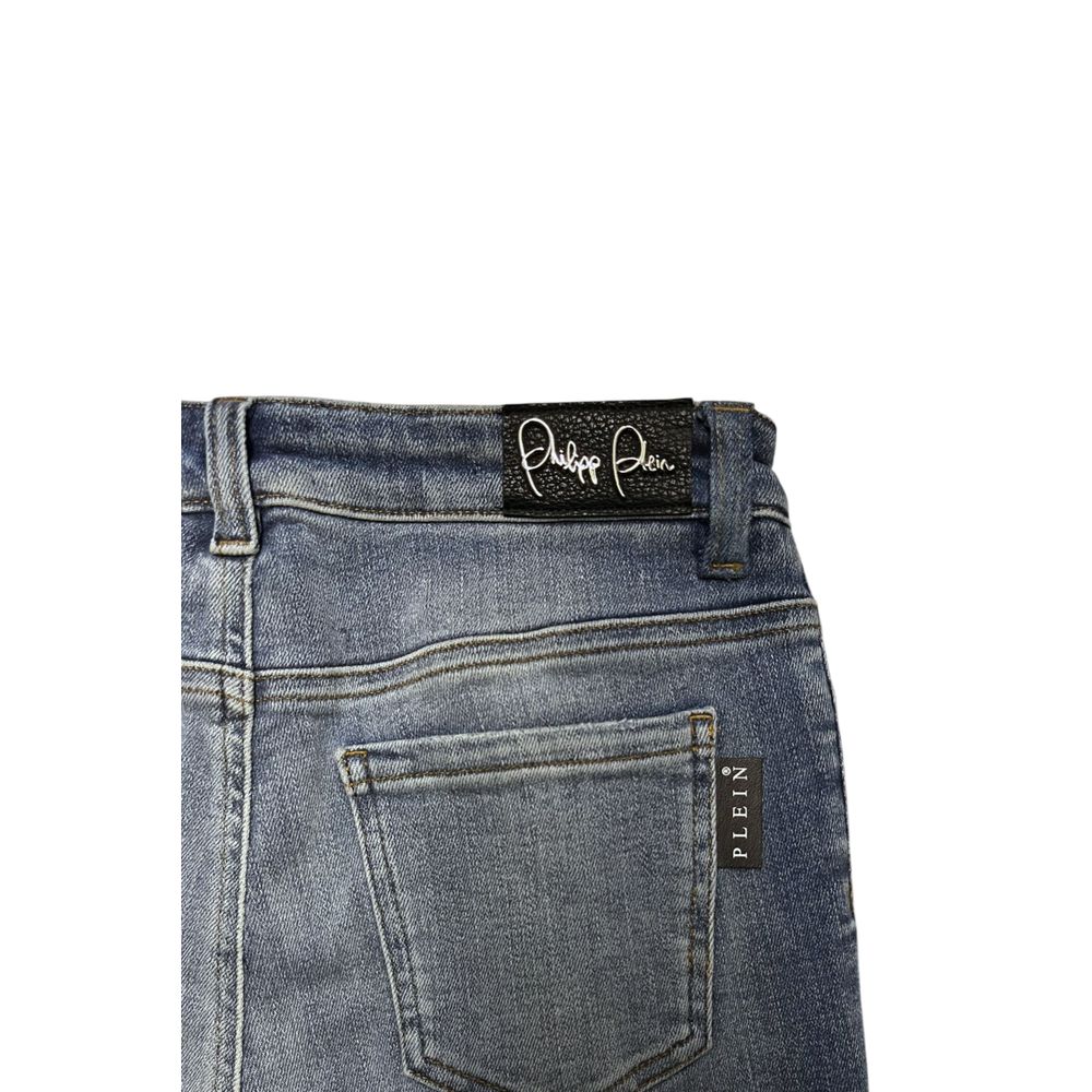 Philipp Plein Blue Cotton Women Jean