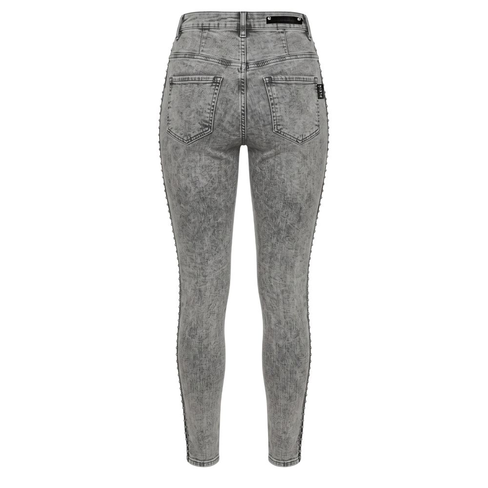 Philipp Plein Grey Cotton Women Pants
