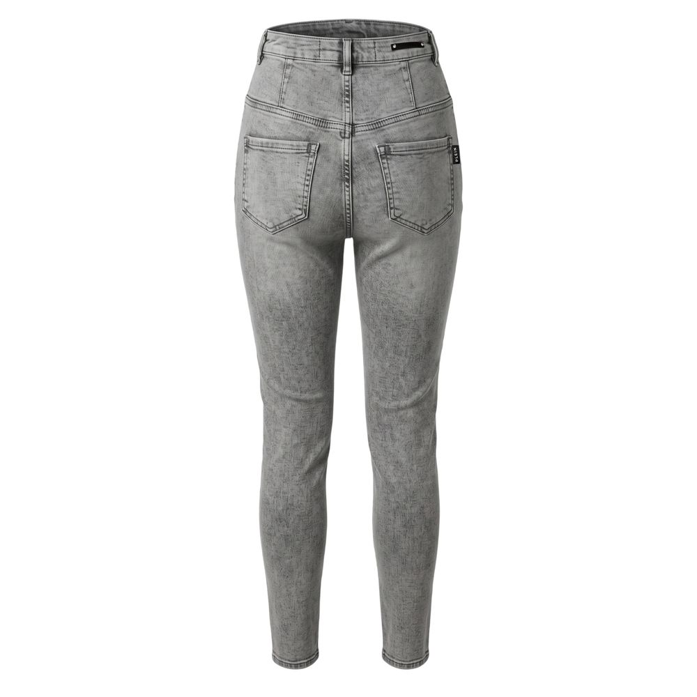 Philipp Plein Grey Cotton Women Pants