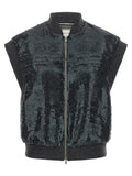 Peserico Gray Polyester Sleeveless Jacket