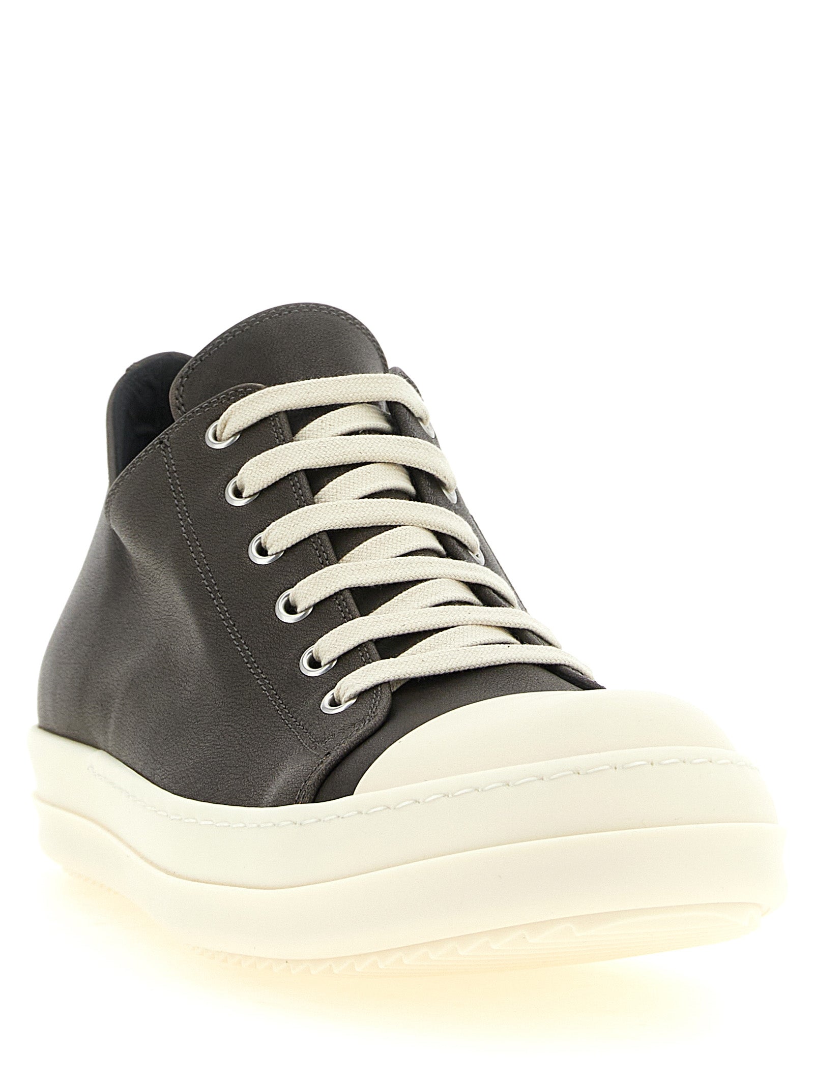 Rick Owens Black Calfskin Low Top Sneakers