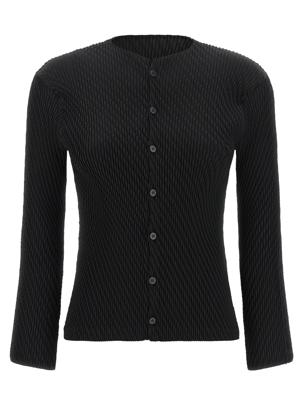 Issey Miyake Black Polyester Cardigan