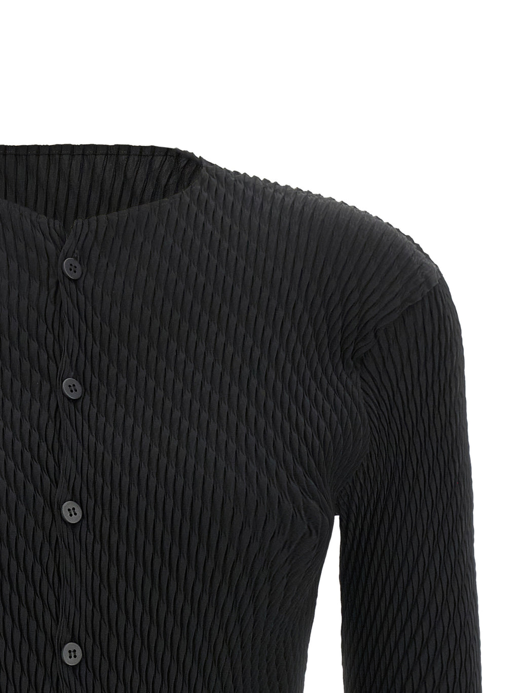 Issey Miyake Black Polyester Cardigan