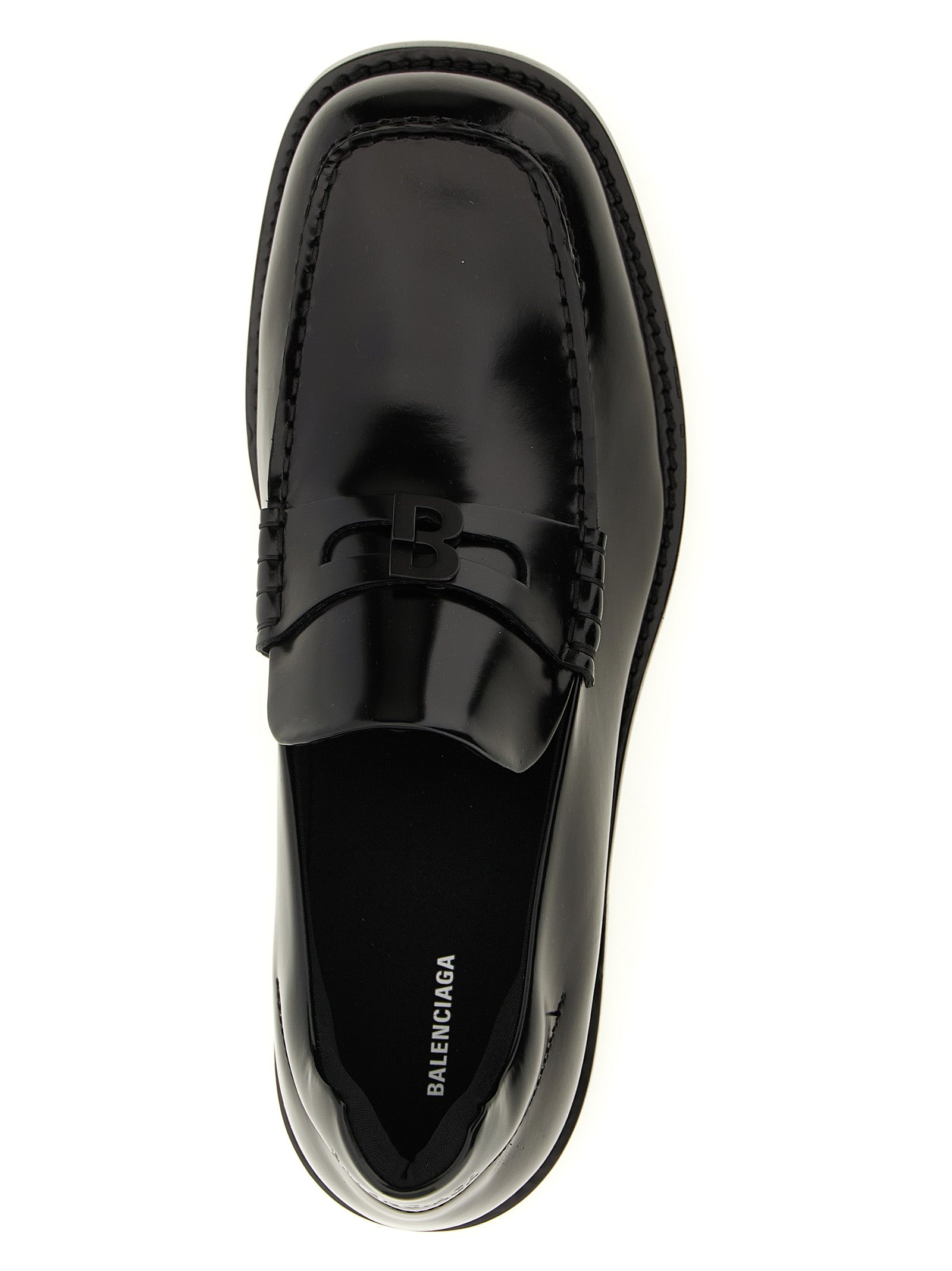 Balenciaga Black Calfskin Slip-On Loafers