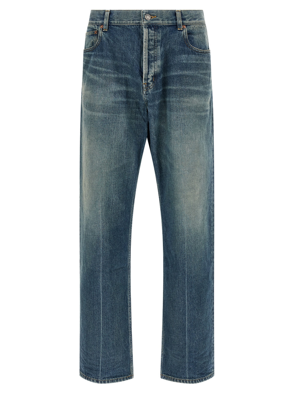 Saint Laurent Blue Cotton Tapered Jeans