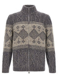 Brunello Cucinelli Gray Virgin Wool Cardigan