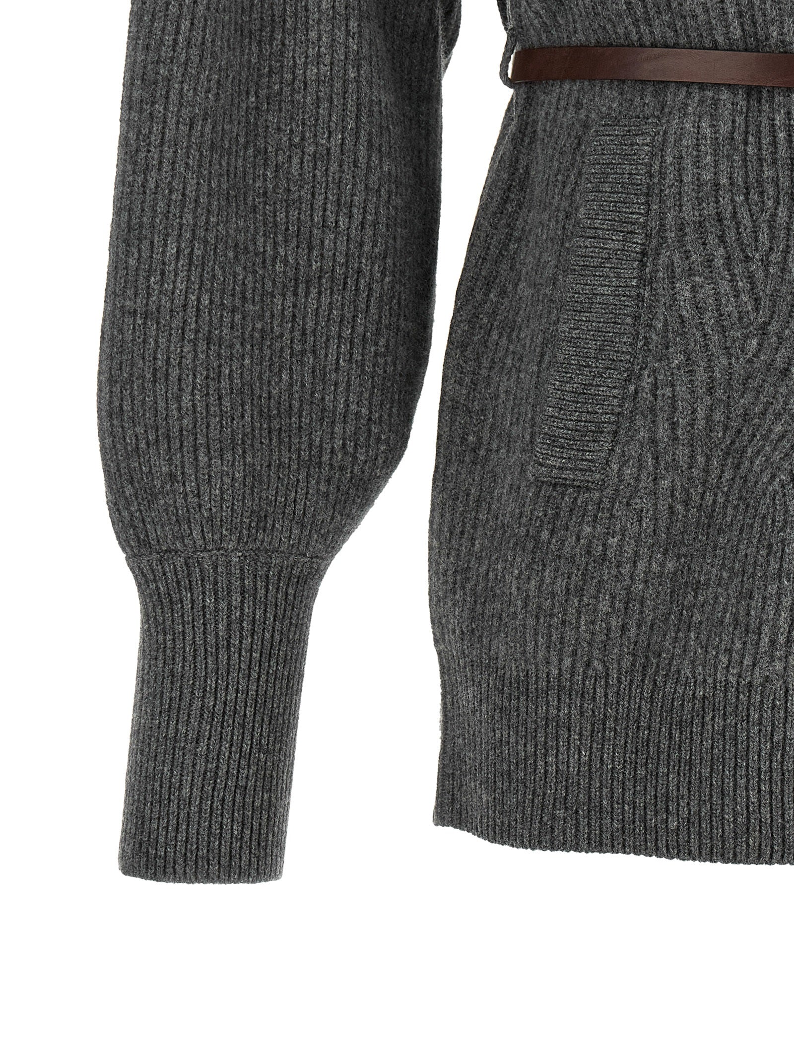 Brunello Cucinelli Gray Virgin Wool Cardigan