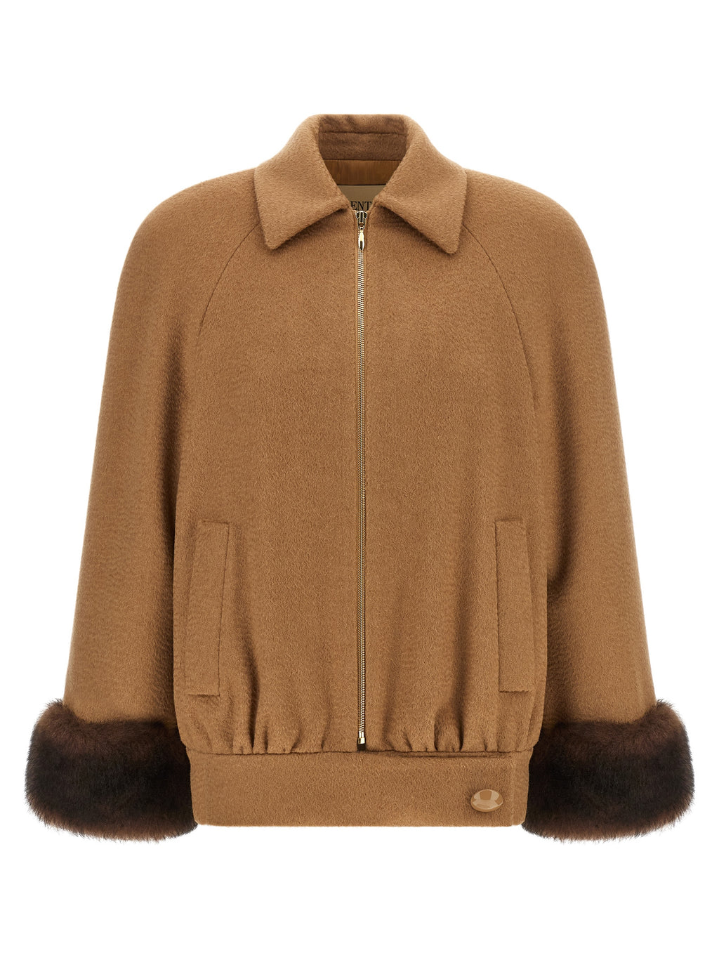 Valentino Garavani Brown Lamb Fur Bomber